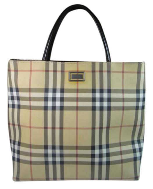 Burberry House Check BeigeBrown Canvas Tote