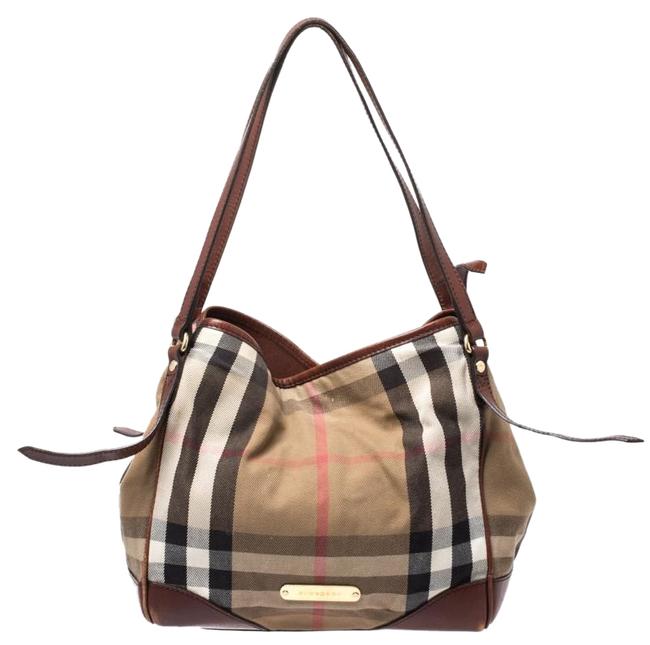 Burberry House Check Medium Canterbury Brown Fabric and Leather Tote