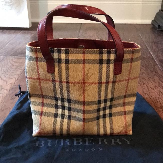 Burberry House Check Print Leather Tote