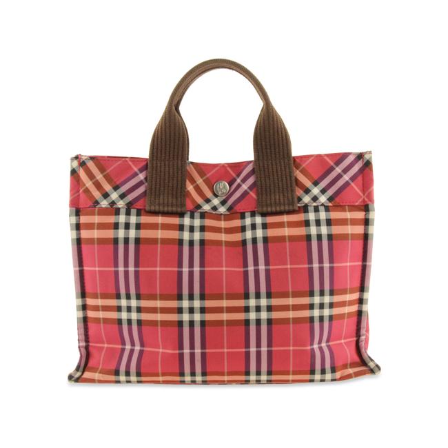 Burberry House Check Top Handle Pink Nylon Tote