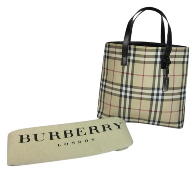 Burberry Khaki Nova Check Mediumtote Lightly coated JacquardLeather Tote