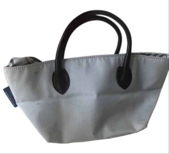 Burberry Label Baby Blue Canvas Tote