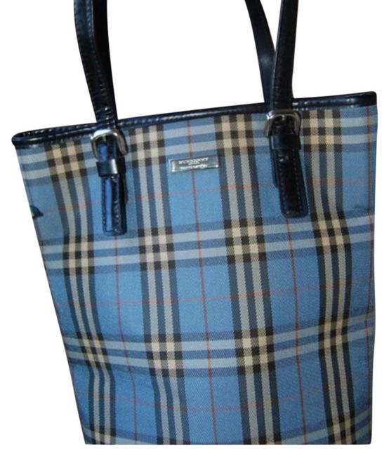 Burberry Label Blue Pvc Tote