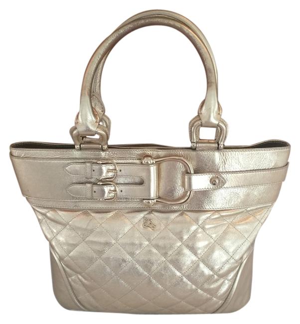 Burberry Large Gold Leather Tote