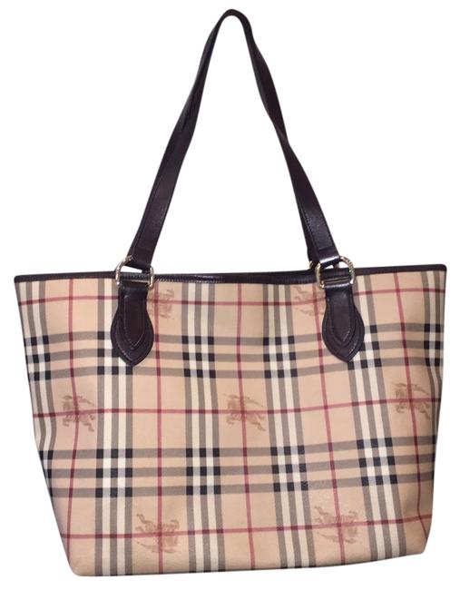 Burberry Large Haymarket Check Coated Canvas Tote