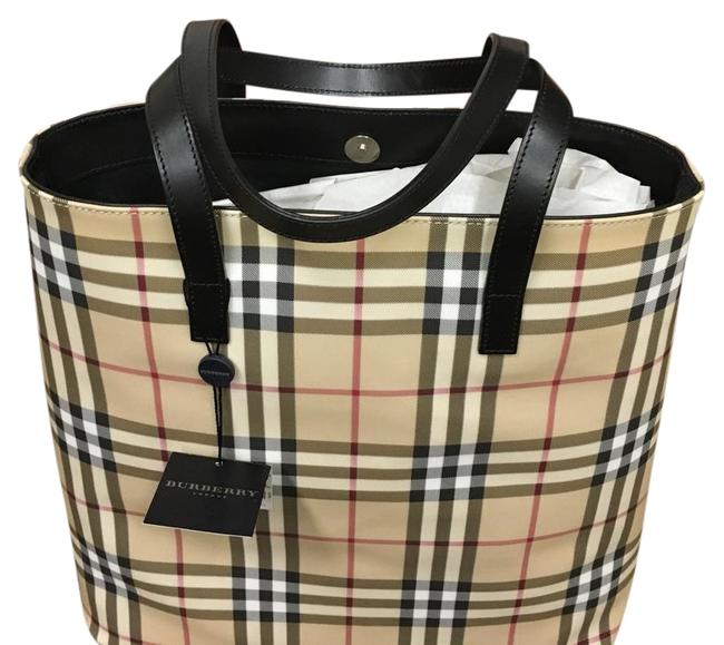 Burberry Large Nova Check Cream Pvc Tote