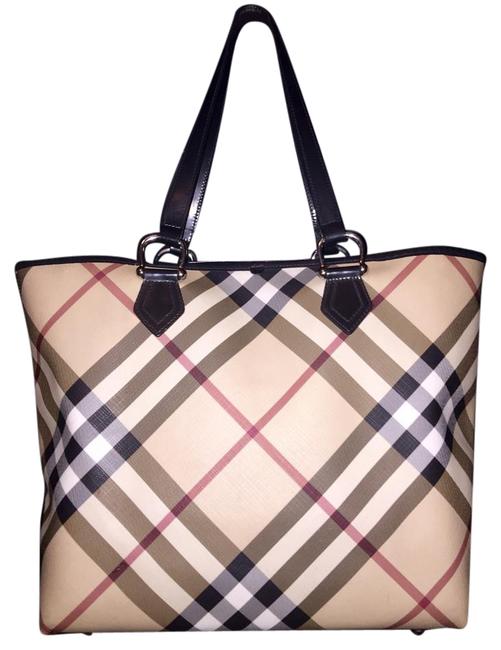 Burberry Bag Large Nova Purse House Check Coated CanvasLeather Tote
