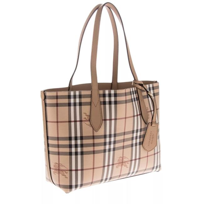 Burberry Lavenby House Check Shopper Beige Leather Tote