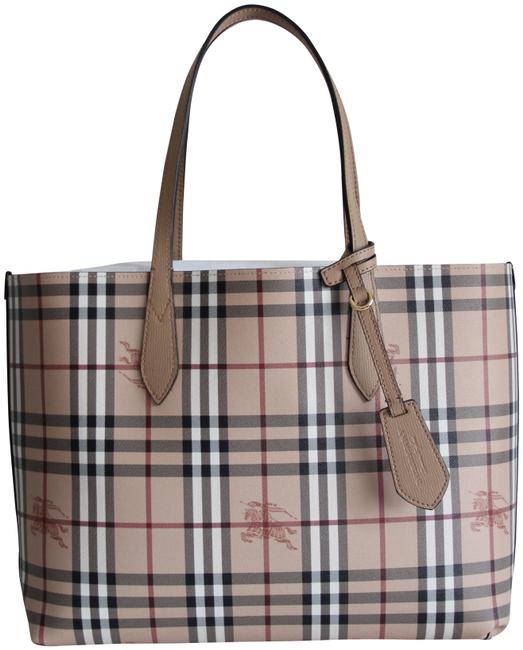 Burberry Lavenby Reversible Medium Mid Camel Leather Tote