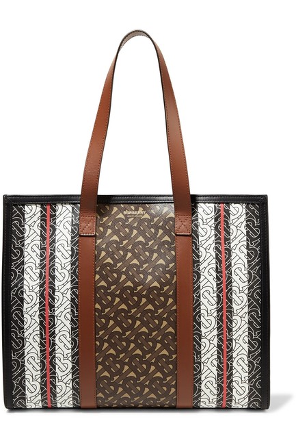 Burberry Leather trimmed Printed Coated canvas Tote