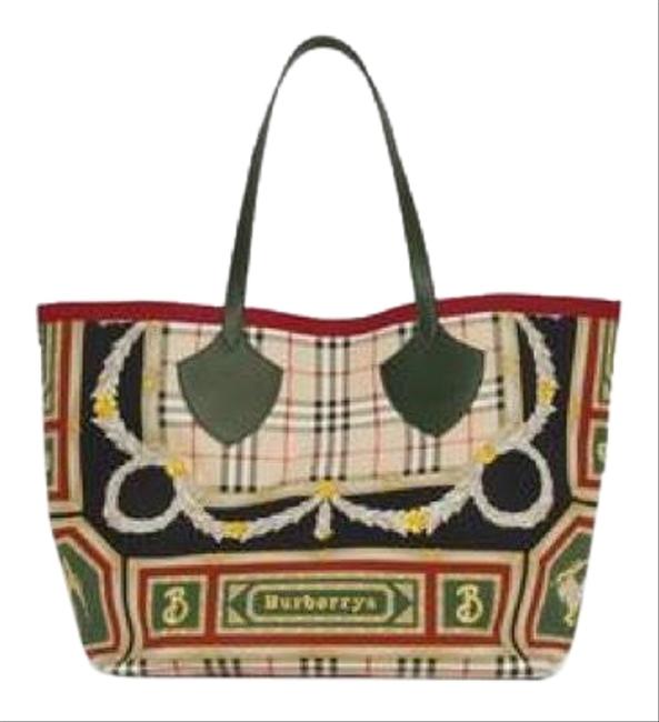Burberry Lg Giant Print Silk Scarf Pattern Tote