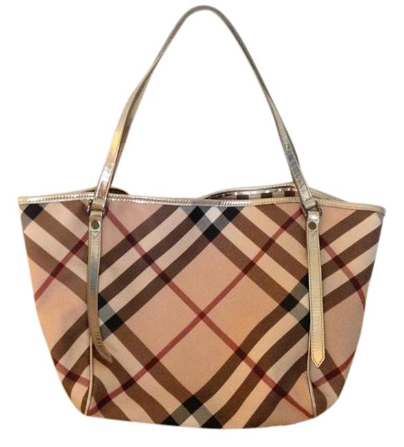 Burberry Like New Condition Canterbury Supernova Check Silver Tote