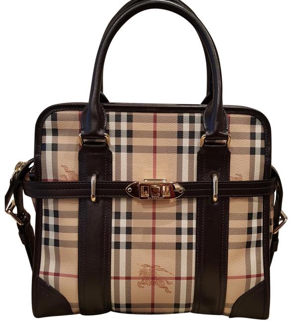 Burberry Like New Dark Brown Leather Tote