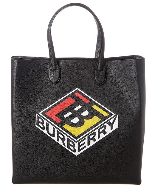 Burberry Logo Graphic Grainy Leather Tote