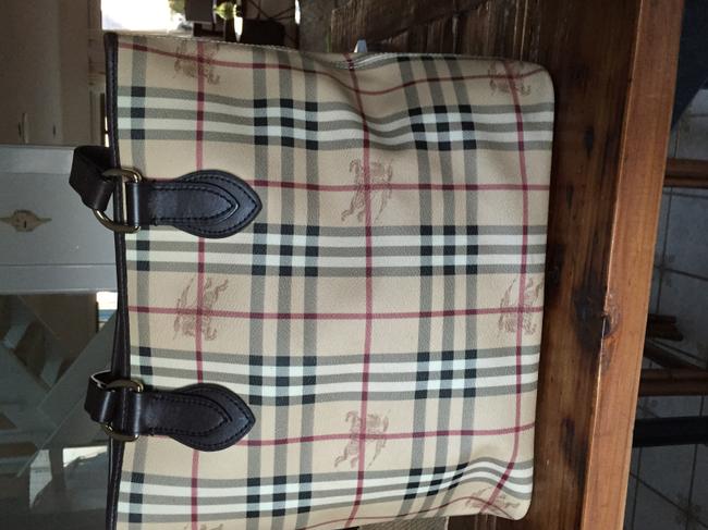 Burberry Logo Plaid Tote