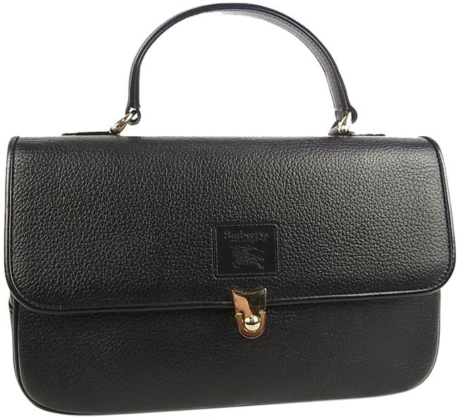 Burberry Logos Leather Hand Black Tote