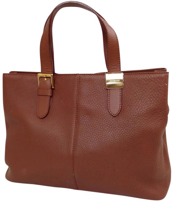 Burberry Logos Leather Hand Brown Vintage Tote
