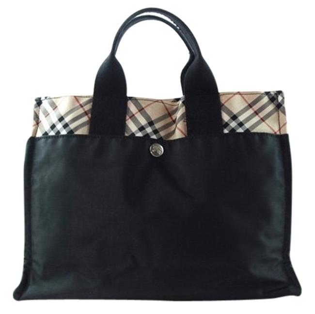 Burberry Bag London Blue Label Black Nylon Canvas Tote