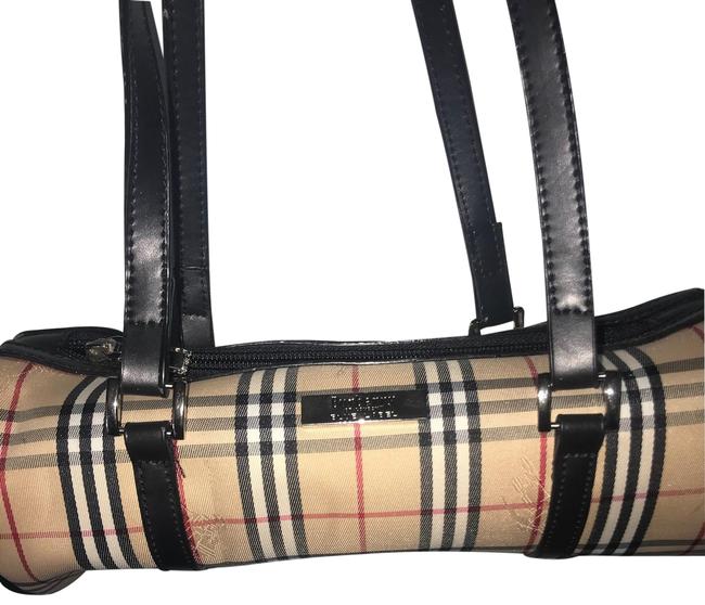 Burberry London Blue Label Tan Black Red White Tote