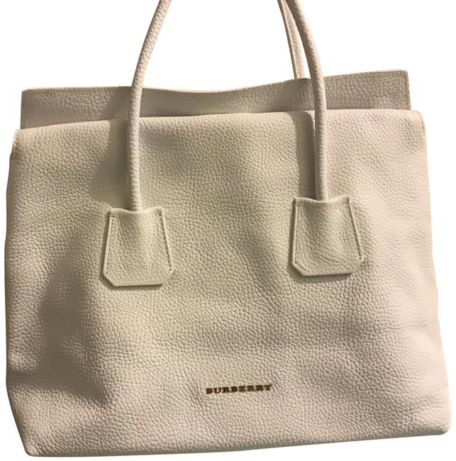 Burberry London Grainy Medium Baynard White Leather Tote