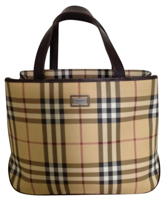 Burberry London Nova Check Pattern Hand Brown Tote