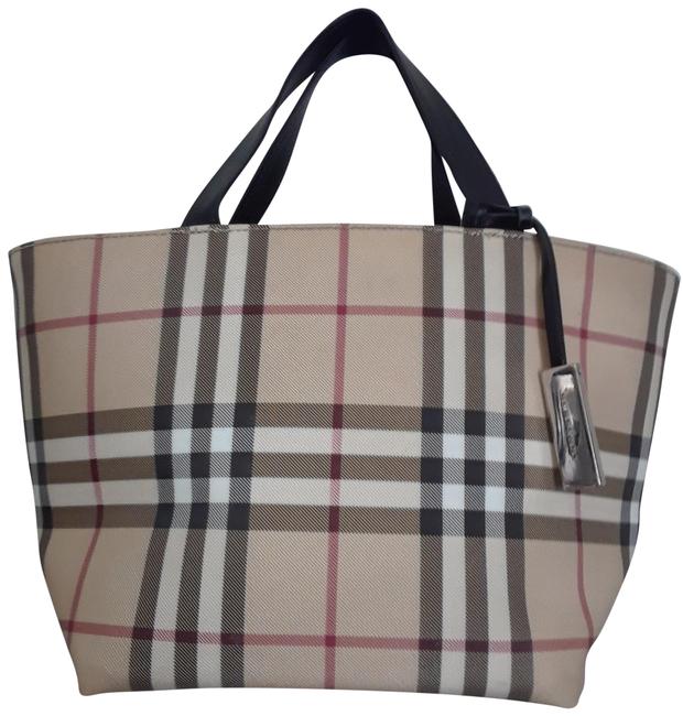 Burberry London Nova Check Small Beige Canvas Tote