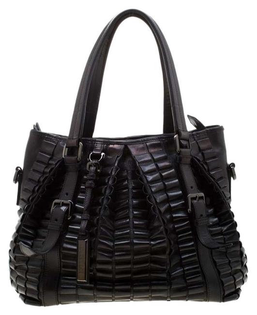 Burberry Lowry Black Leather Tote
