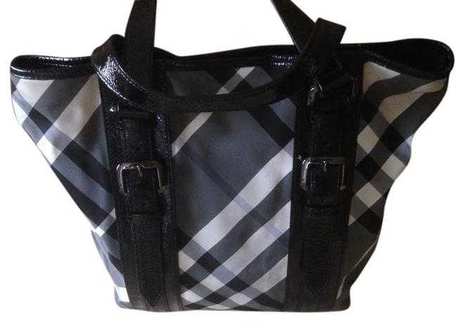 Burberry Bag Lowry Check Black and White Nylon Tote