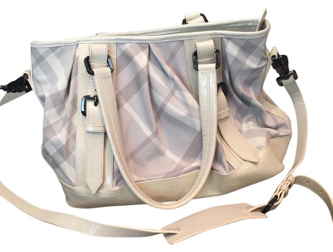 Burberry Lowry Grey Canvas and Leather Tote