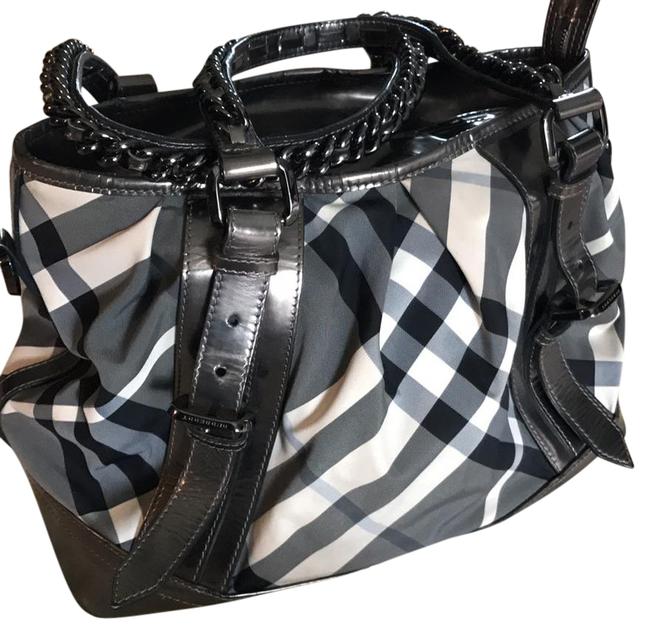 Burberry Lowry Greys Leather and Canvas Tote