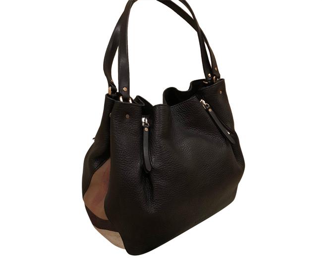 Burberry Maidstone Medium Black Leather Tote