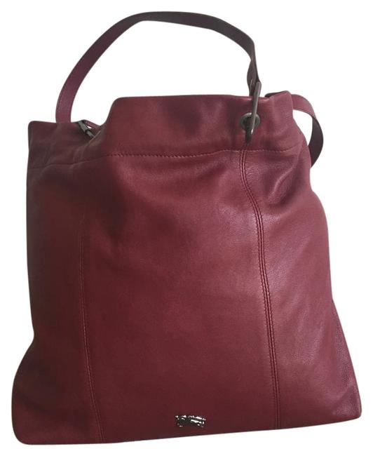 Burberry Maroon Leather Tote