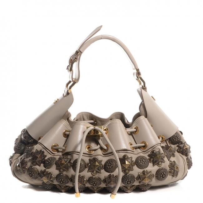 Burberry Bag Mason Warrior Stud Shoulder Beige Leather Tote