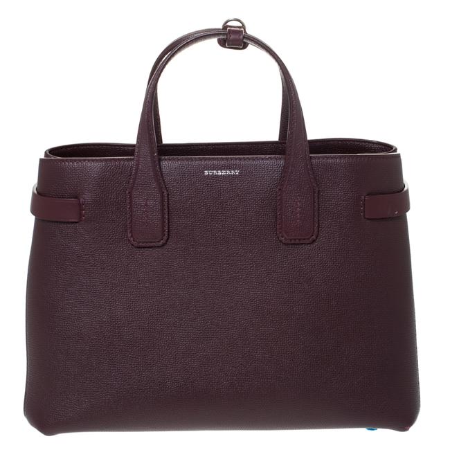 Burberry Medium Banner Burgundy Leather Tote