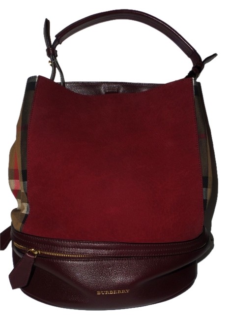 Burberry medium Beckett House Check LeatherCotton Tote