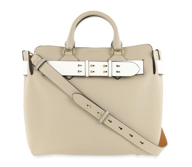 Burberry Medium Belt Mineral Grey Leather Tote