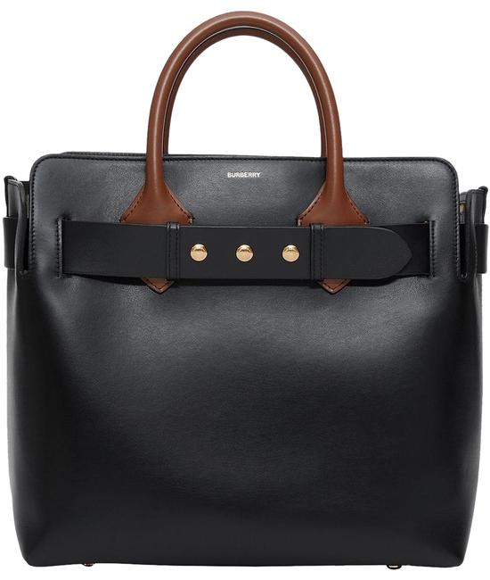 Burberry Medium Belt Triple Stud Black Calfskin Leather Tote