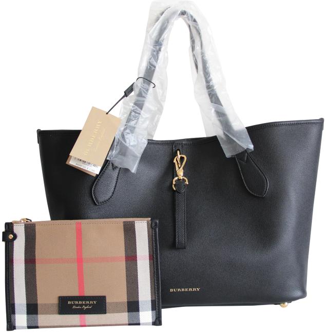 Burberry Medium Honeybrook Black Leather Tote