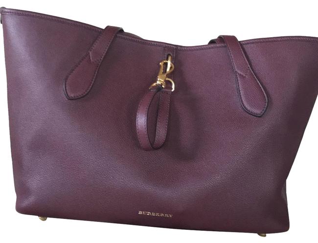Burberry Medium Honeybrook Mahogany Red Leather Tote