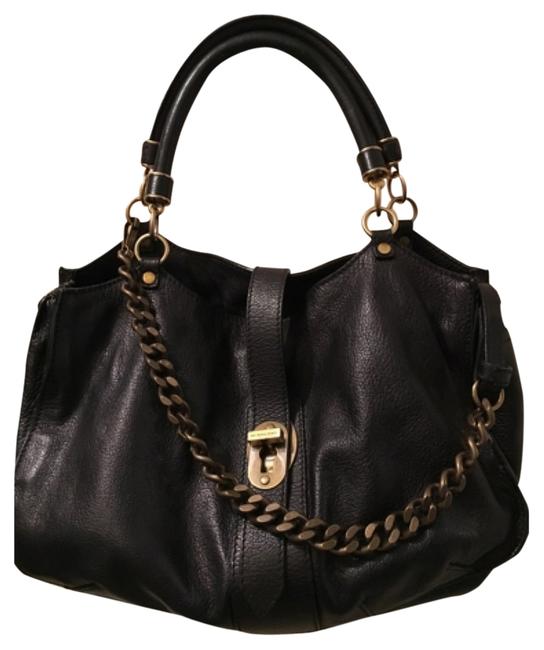 Burberry Medium Landen Black Leather Tote
