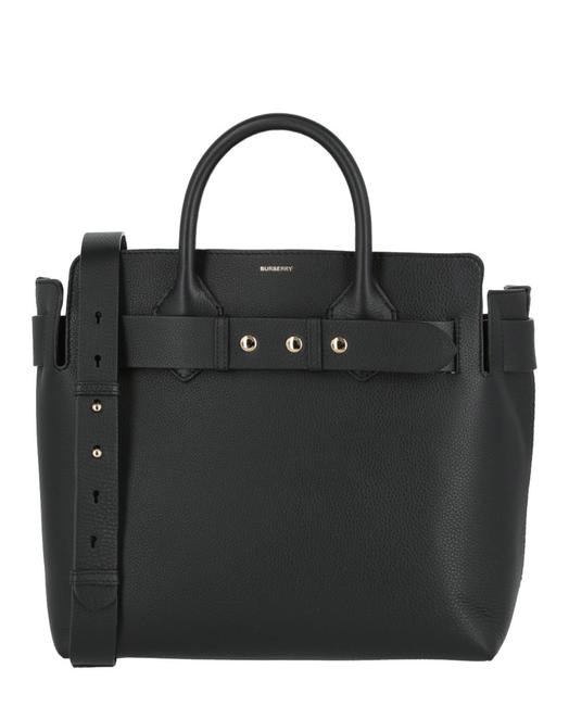 Burberry Medium Leather Triple Stud Black Tote