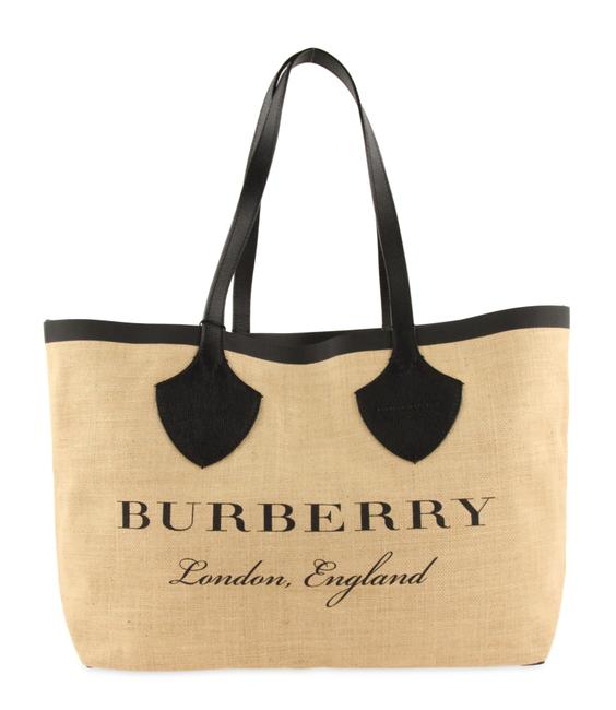 Burberry Medium Logo Beige Canvas Tote