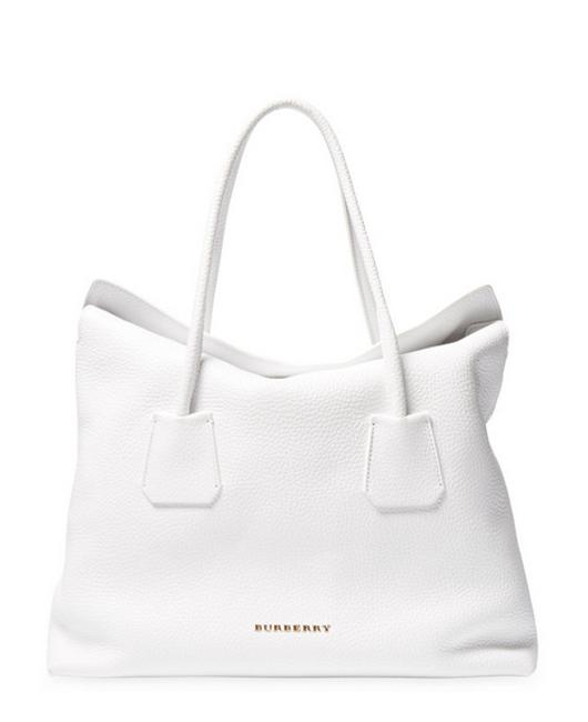 Burberry Bag Medium London Baynard Bag: Msrp White Leather Tote