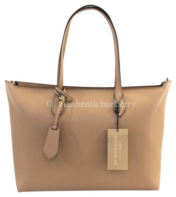 Burberry Medium Mid Camel Leather Tote