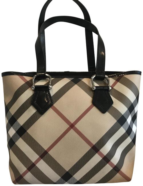 Burberry Medium Nova Check Leather Tote