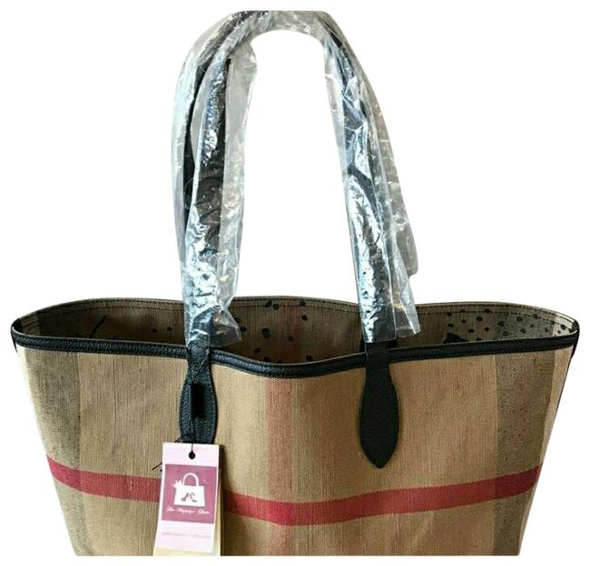 Burberry Medium Reversible and Leather Doodle Canvas Tote
