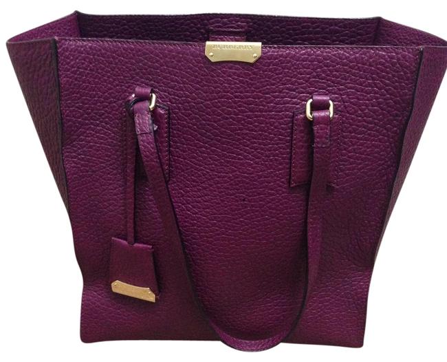 Burberry Bag Medium Signature Purple Grain Leather Tote