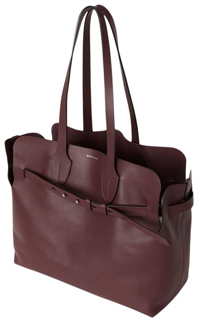 Burberry Medium Soft Belt Deep Claret Red Leather Tote