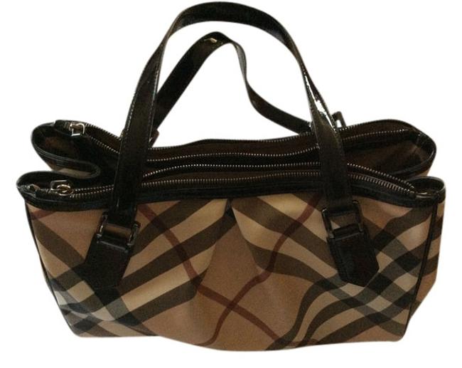 Burberry Melbury Nova Check PvcPatent Leather Tote