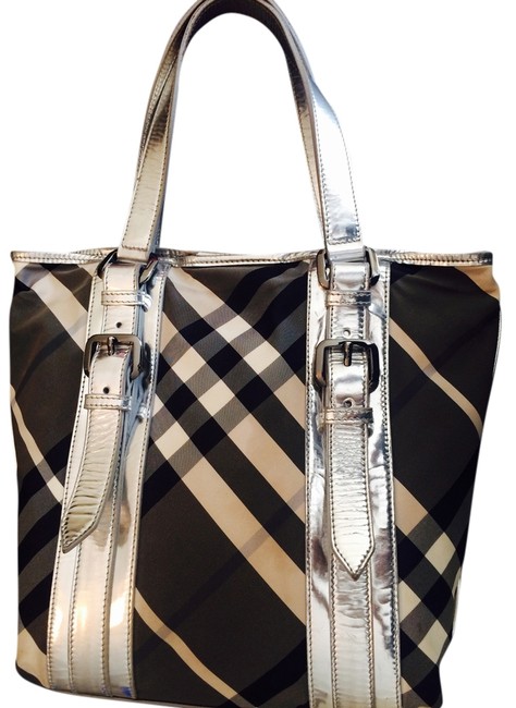 Burberry Metallic Silver Tote
